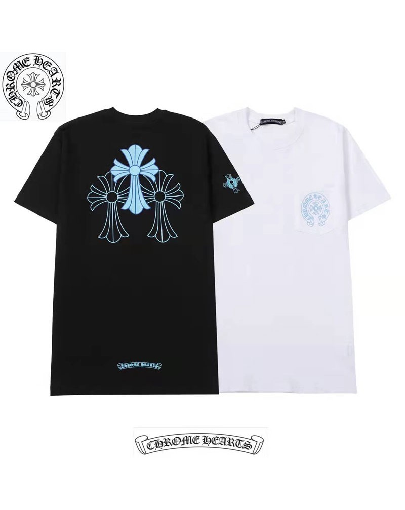 クロムハーツｔシャツ半袖個性潮流独特ロゴコットン製ティシャツトップスカジュアルファッション男女向け人気