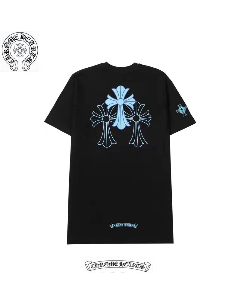 クロムハーツｔシャツ半袖個性潮流独特ロゴコットン製ティシャツトップスカジュアルファッション男女向け人気