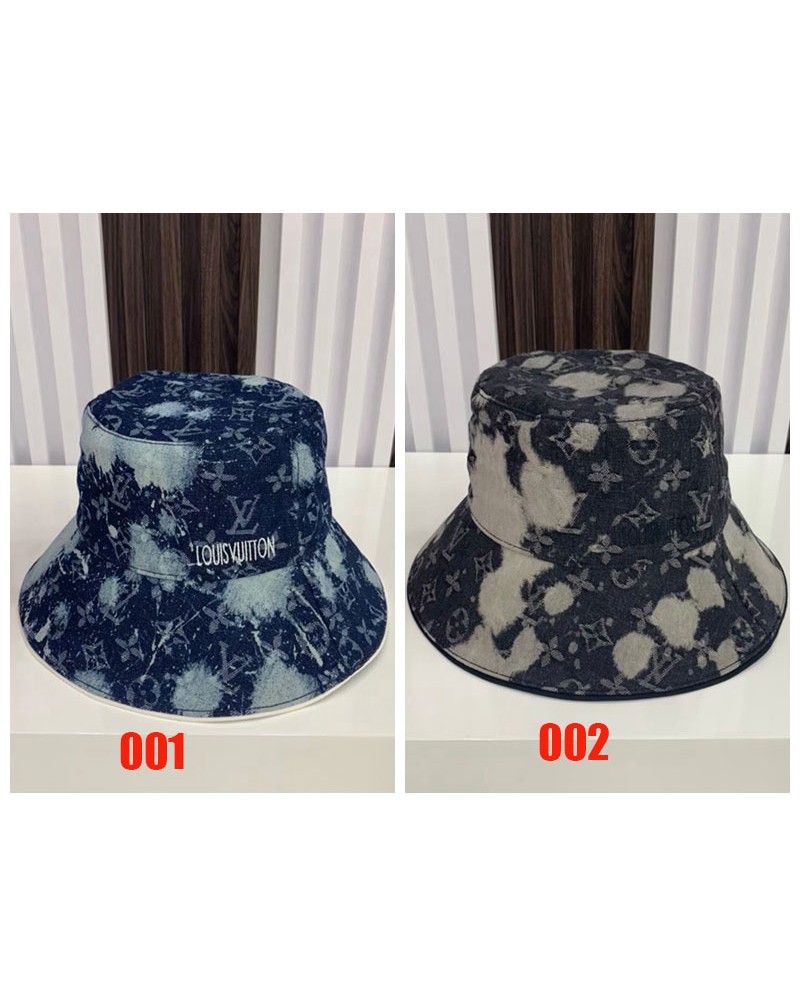 ルイヴィトン魚師帽子お洒落個性落書き人気ハットカジュアルファッション日焼け止め