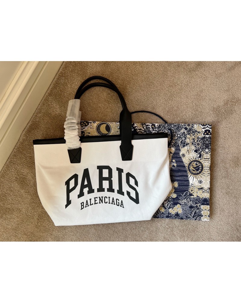 バレンシアガキャンバスバッグお洒落ファッション人気ショピングバッグ牛革のステッチ大容量