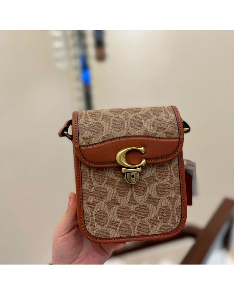 コーチミニショルダーバッグ携帯バッグお洒落可愛い経典高級革製携帯入れバッグ