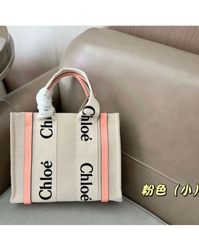 chloe ミニトートバッグお洒落ファッションピンクキャンバスカバン女性芸能人セレプ愛用大人気