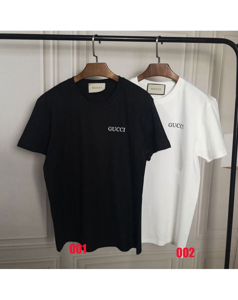 グッチ親子tシャツ半袖精緻刺繍ロゴカジュアルシンプルティシャツファッション大人気
