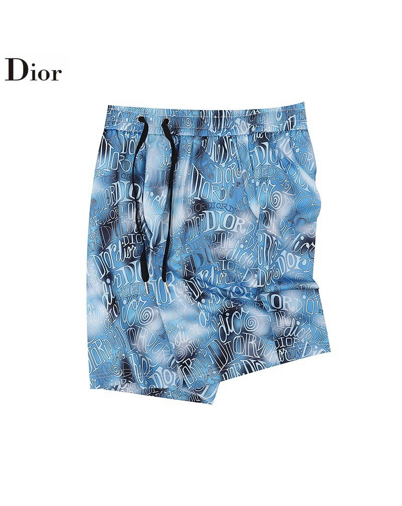 ディオールハーフパンツお洒落個性落書きブルーハーフパンツ超人気ファッション