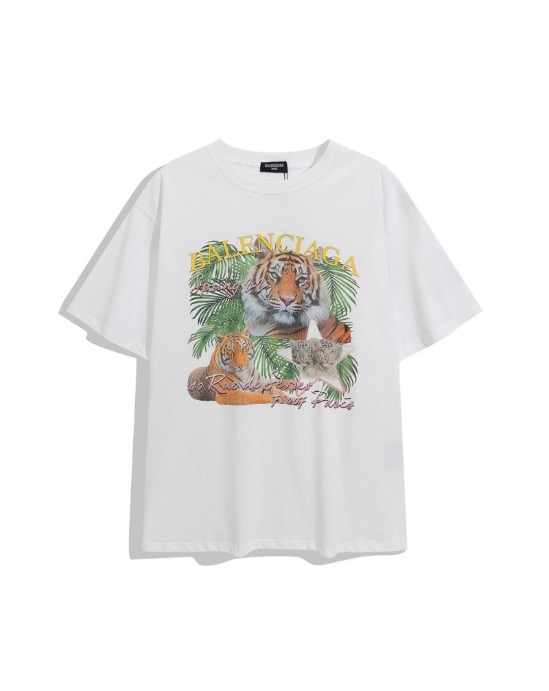 バレンシアガtシャツ虎付きファッション半袖ティシャツトップスお洒落新作22ssペアお揃いカッコイイ上着