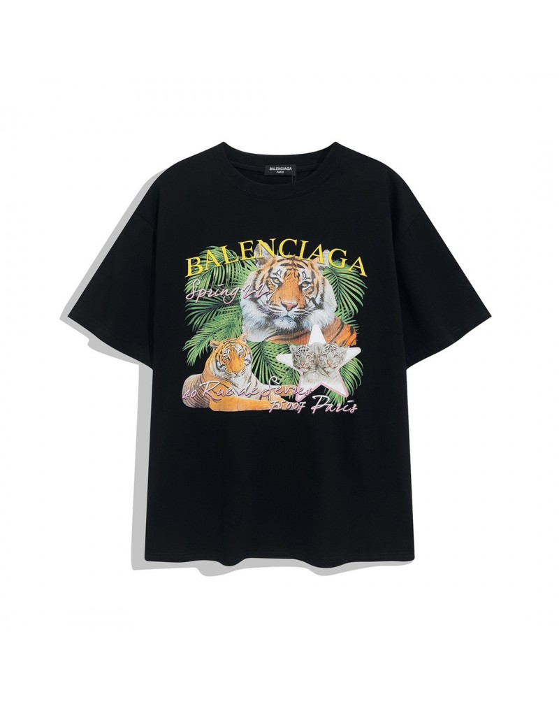 バレンシアガtシャツ虎付きファッション半袖ティシャツトップスお洒落新作22ssペアお揃いカッコイイ上着