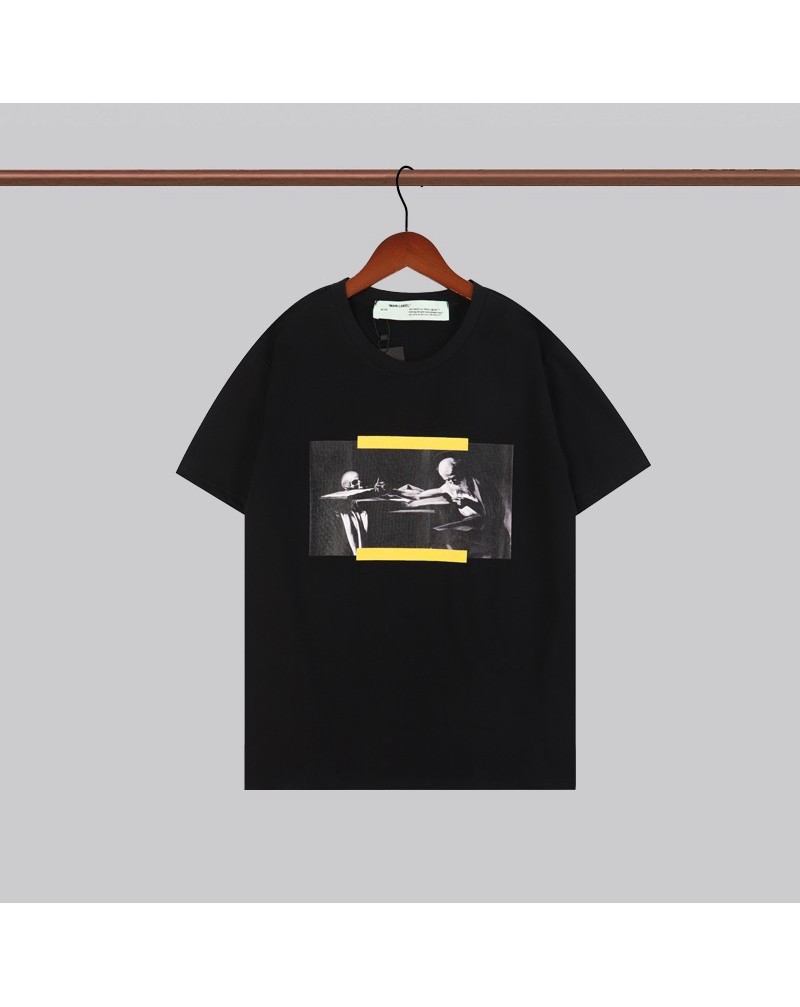 オーフホワイトtシャツ半袖個性潮流ティシャツトップスコットン製ソフト人気上着ペアお揃い