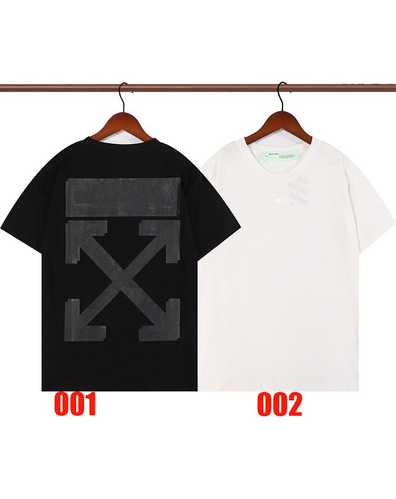 オーフホワイトtシャツ半袖個性潮流矢印ティシャツトップスコットン製ファッション人気経典上着男女向け