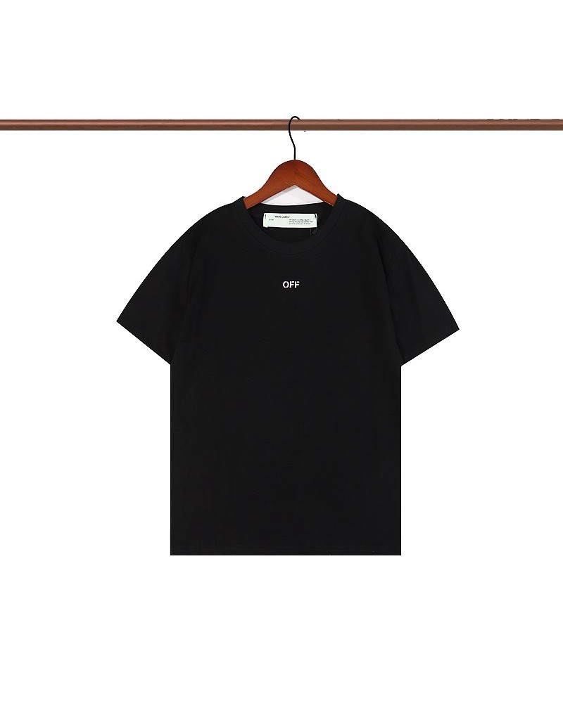 オーフホワイトtシャツ半袖個性潮流矢印ティシャツトップスコットン製ファッション人気経典上着男女向け