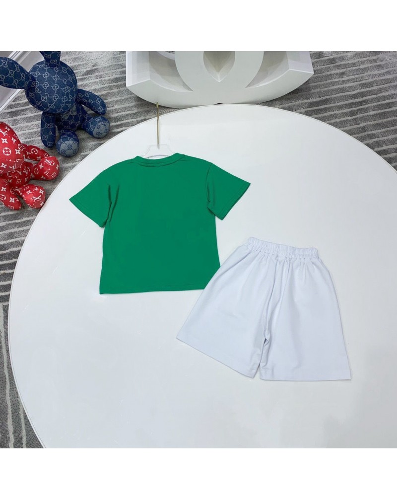 ヴィトン子供服tシャツ半袖ハーフズボンセット上下アップセットおしゃれファッションコットン製ソフト
