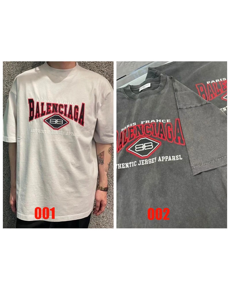 バレンシアガtシャツ半袖お洒落ファッション精緻立体刺繍高級コットン製ソフト人気