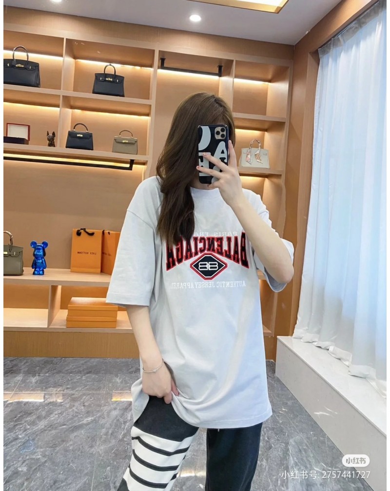 バレンシアガtシャツ半袖お洒落ファッション精緻立体刺繍高級コットン製ソフト人気