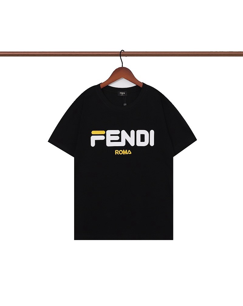 フェンデイ tシャツペアお揃いファッション人気ブランドティシャツ半袖精緻刺繍プリント