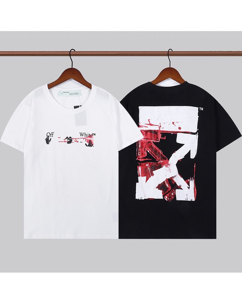 off white tシャツ半袖お洒落個性潮流ティシャツコットン製トップスソフト通気性汗吸収性よい上着男女兼用