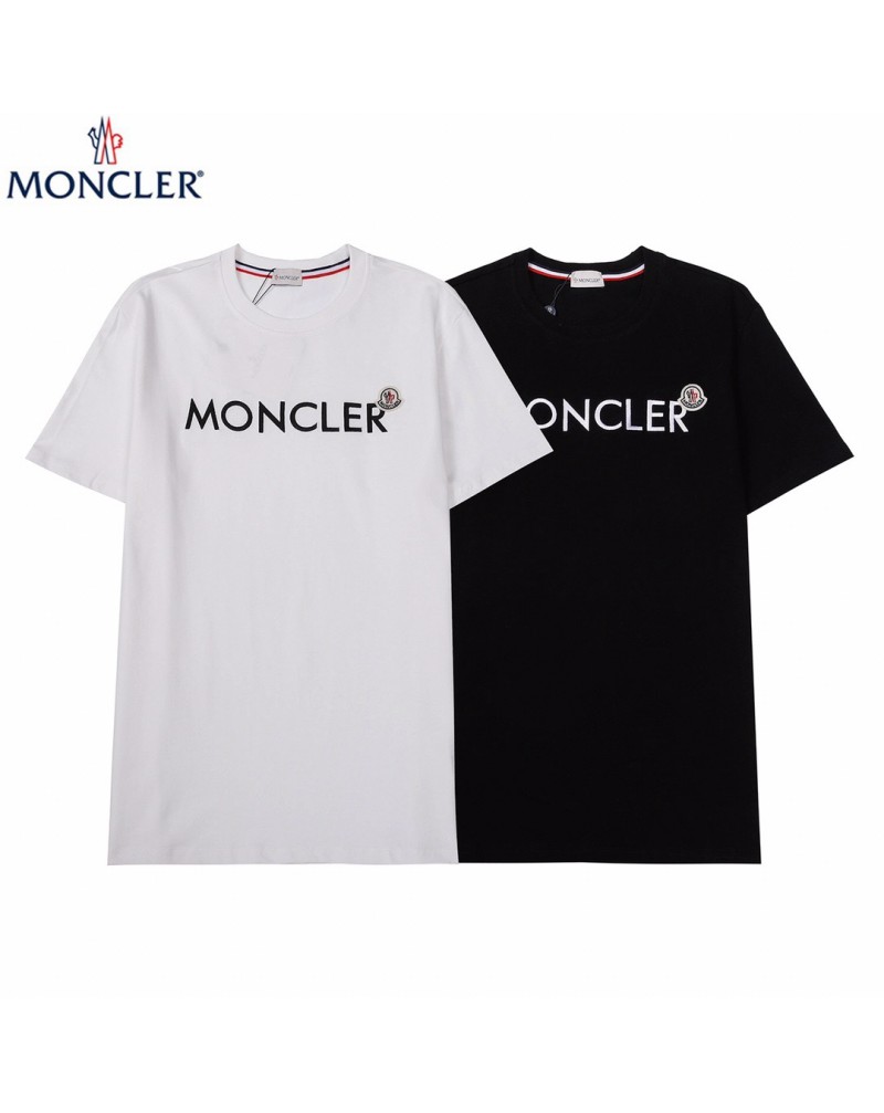 モンクレールtシャツ半袖人気ブランドティシャツ半袖精緻刺繍ロゴ高級コットン製トップスカジュアル人気