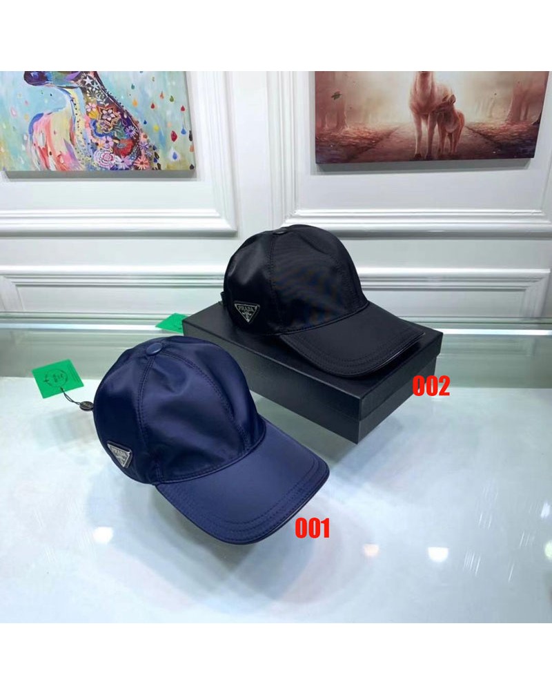 プラダキャップナイロン経典ロゴ付き野球帽子キャップカジュアル人気