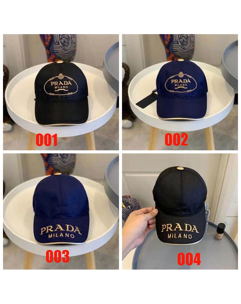 プラダ キャップ精緻刺繍人気野球帽子ファッションブランドキャップ サイズ調整可能