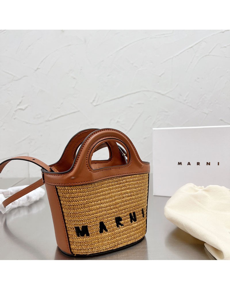 MAR NIミニショルダーバックお洒落ハンドバックファッション人気編み物革製組合せバッグ