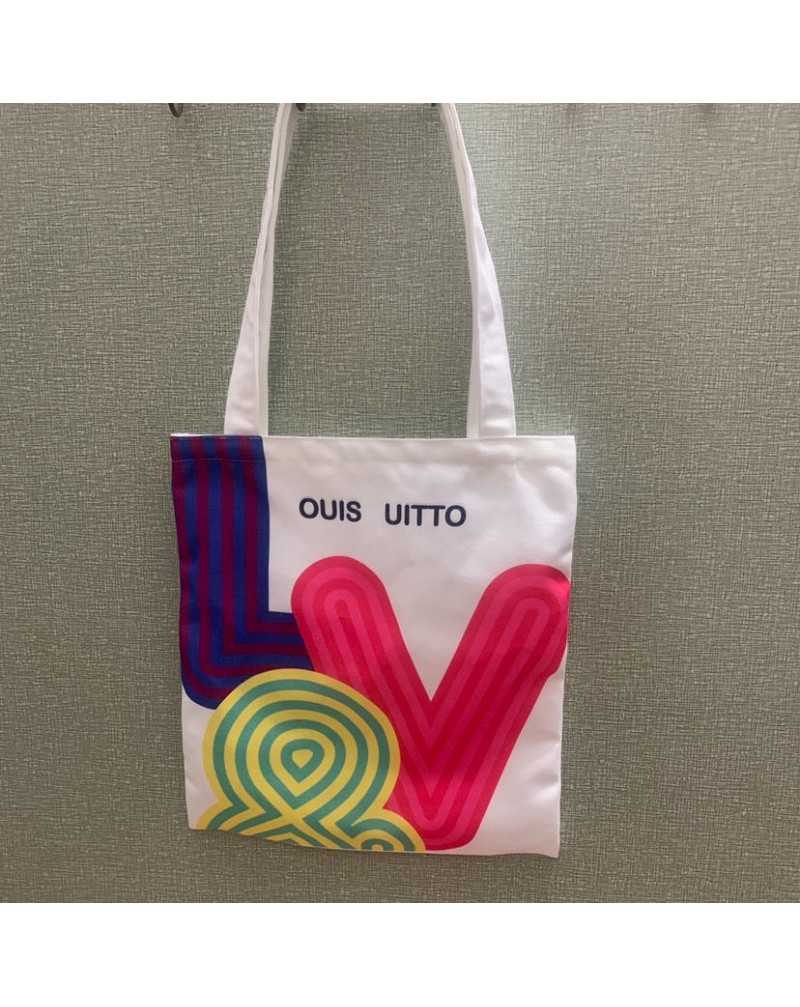ヴィトンキャンバスバックお洒落ファッションバッグ個性プリント付き