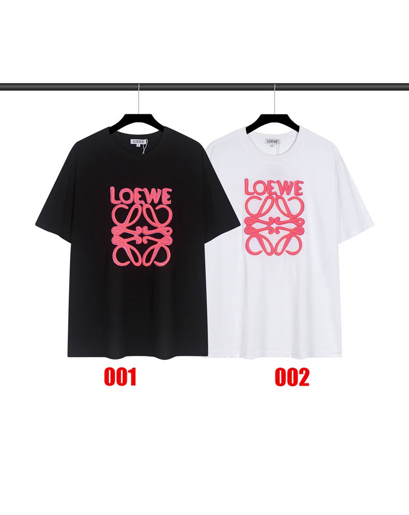 ロエベ tシャツ半袖精緻立体的刺繍お洒落人気ティシャツトップスペアお揃い高級