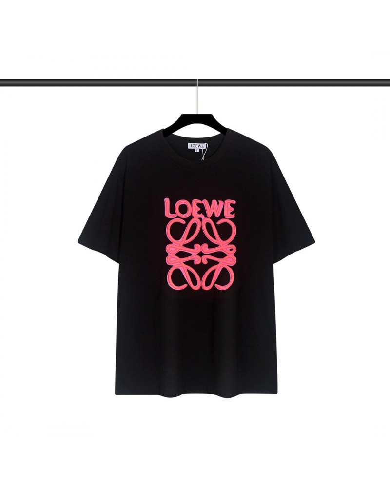 ロエベ tシャツ半袖精緻立体的刺繍お洒落人気ティシャツトップスペアお揃い高級
