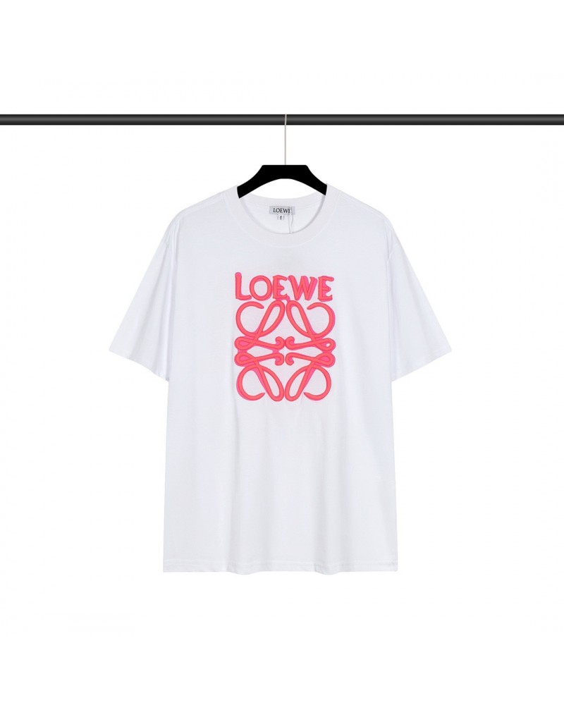 ロエベ tシャツ半袖精緻立体的刺繍お洒落人気ティシャツトップスペアお揃い高級