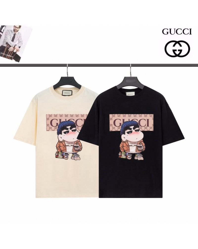 グッチ しんちゃんコラボtシャツ半袖個性人気ティシャツ新品カジュアルファッショントップス男女向けコットン製