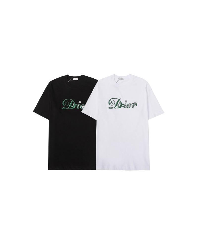 ディオールtシャツ半袖おしゃれ精緻刺繍ティシャツトップスペアお揃い人気