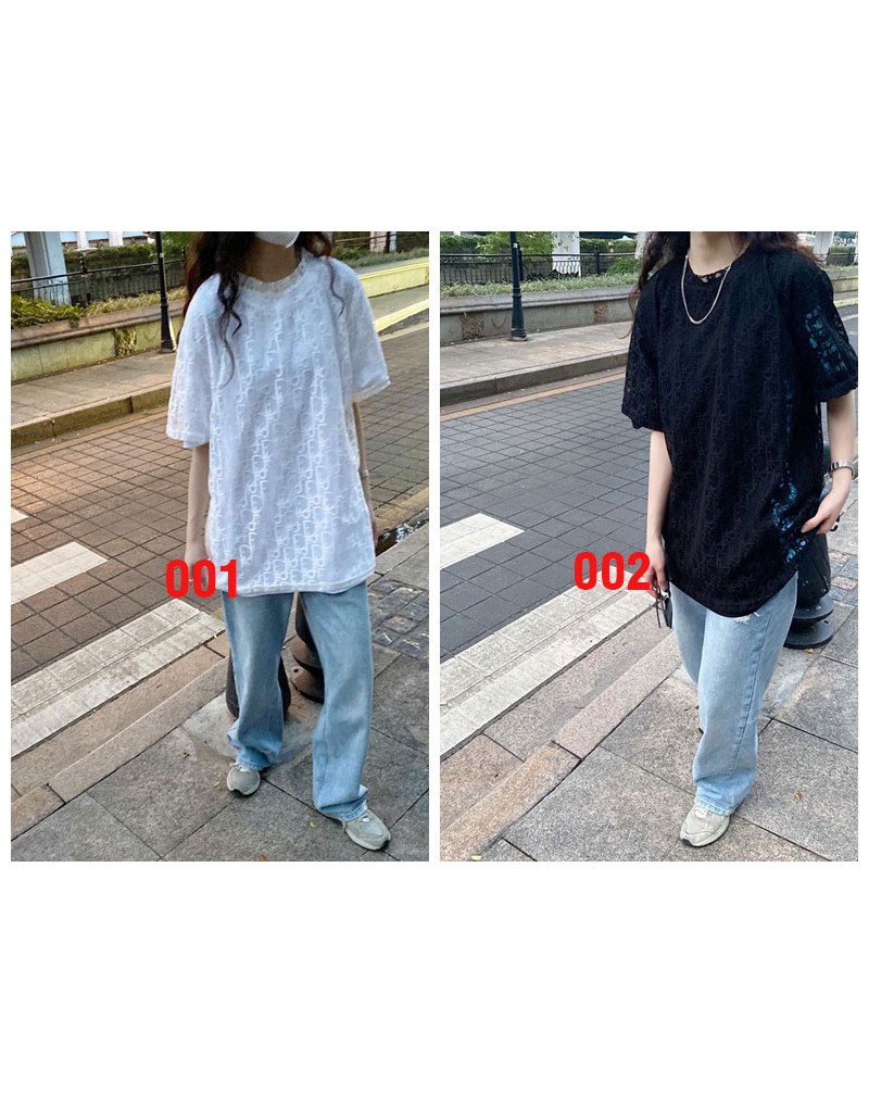 ディオール tシャツ半袖高級人気新作透かし彫りティシャツトップスメンズレディースむけ