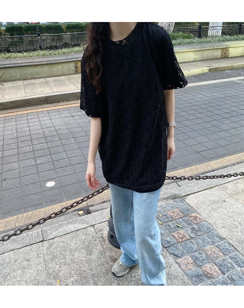 ディオール tシャツ半袖高級人気新作透かし彫りティシャツトップスメンズレディースむけ