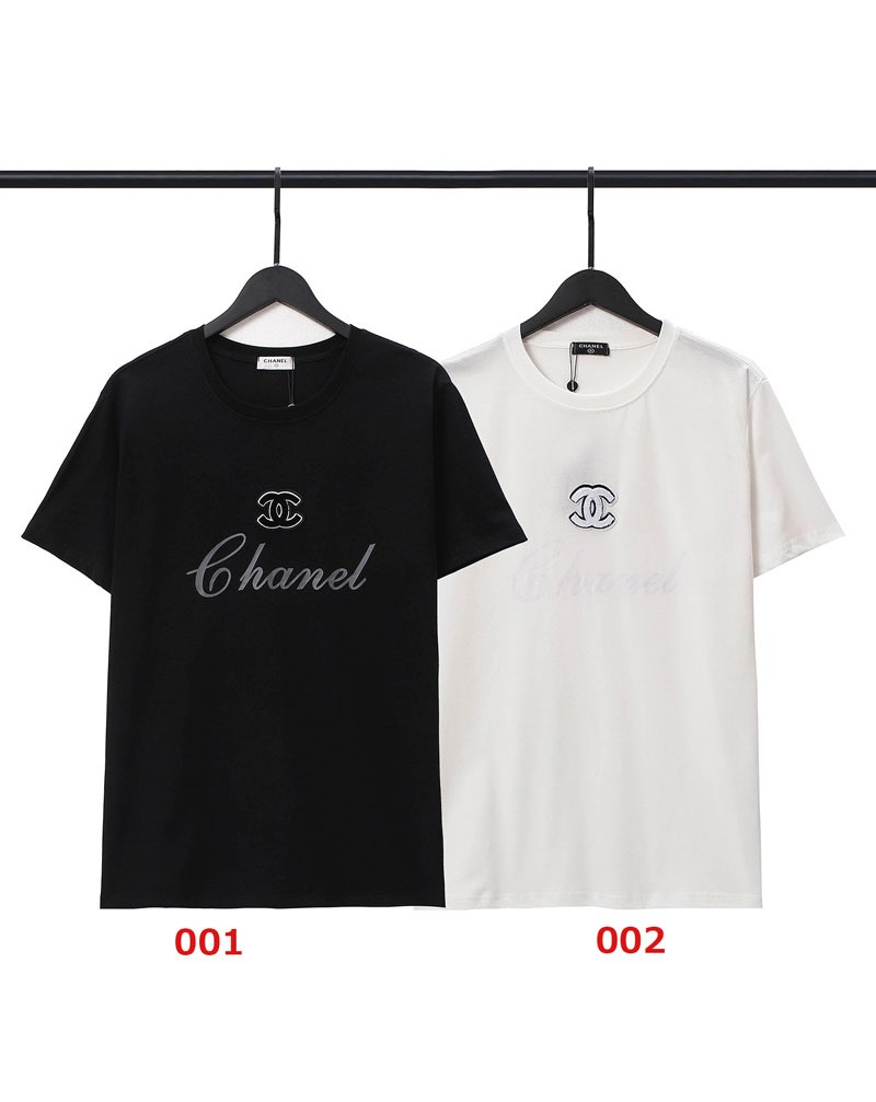 シャネル tシャツ半袖カジュアル小香風お洒落ティシャツトップス刺繍ペアお揃い人気