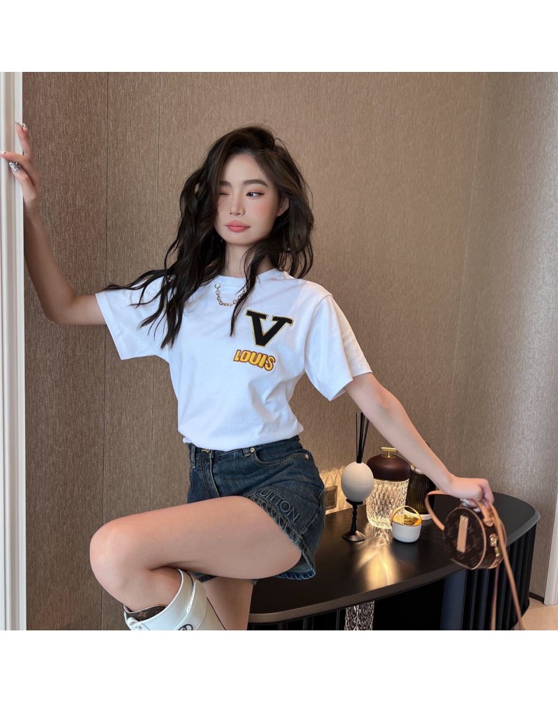 人気新作ヴィトン半袖tシャツカジュアルお洒落ティシャツトップス女性向け
