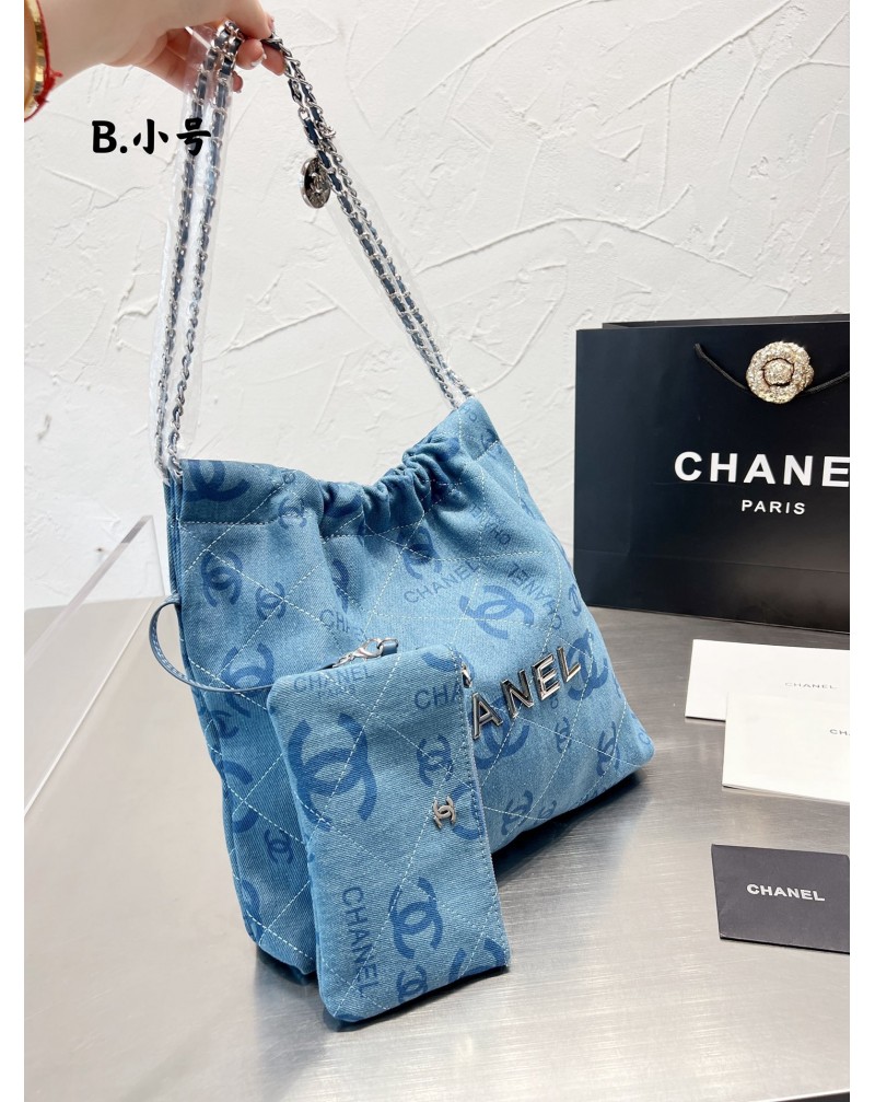 シャネル ショピングバックポケット付きデニム製チェーン肩紐ショルダーバッグファッション人気芸能人愛用新作 シャネル ショピングバックポケット付きデニム製チェーン肩紐ショルダーバッグファッション人気芸能人愛用新作