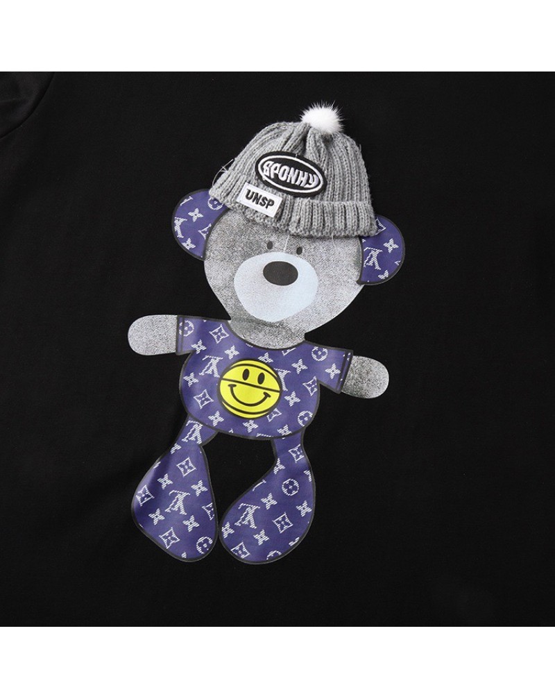 ヴィトンtシャツ半袖お洒落個性くま付き人気ティシャツコットン製トップスカジュアルファッション上着男女向け ヴィトンtシャツ半袖お洒落個性くま付き人気ティシャツコットン製トップスカジュアルファッション上着男女向け