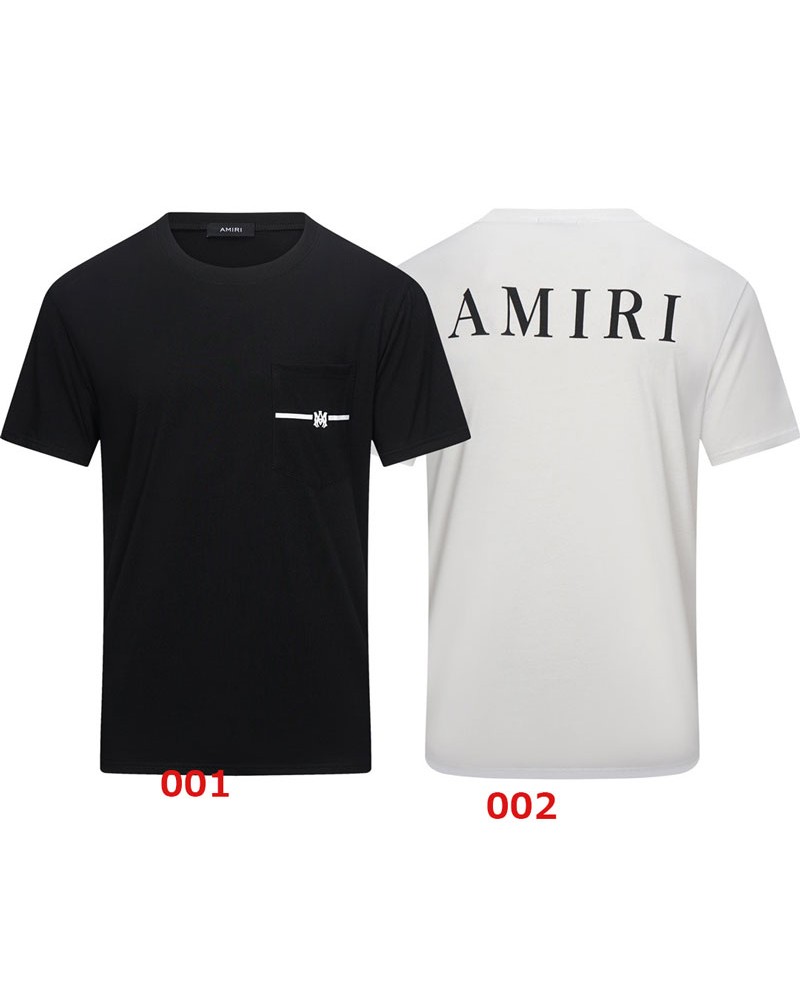 AMIRI tシャツ半袖ファッション人気ティシャツメンズ向けお洒落トップスポケット付き