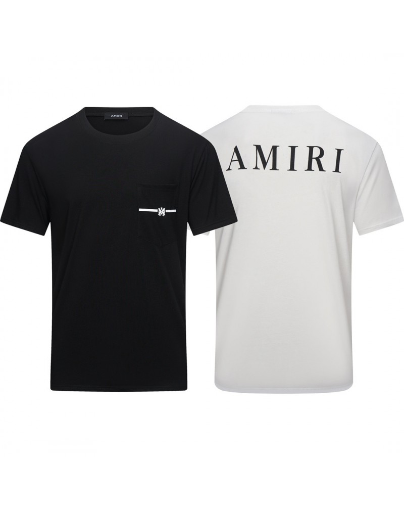 AMIRI tシャツ半袖ファッション人気ティシャツメンズ向けお洒落トップスポケット付き