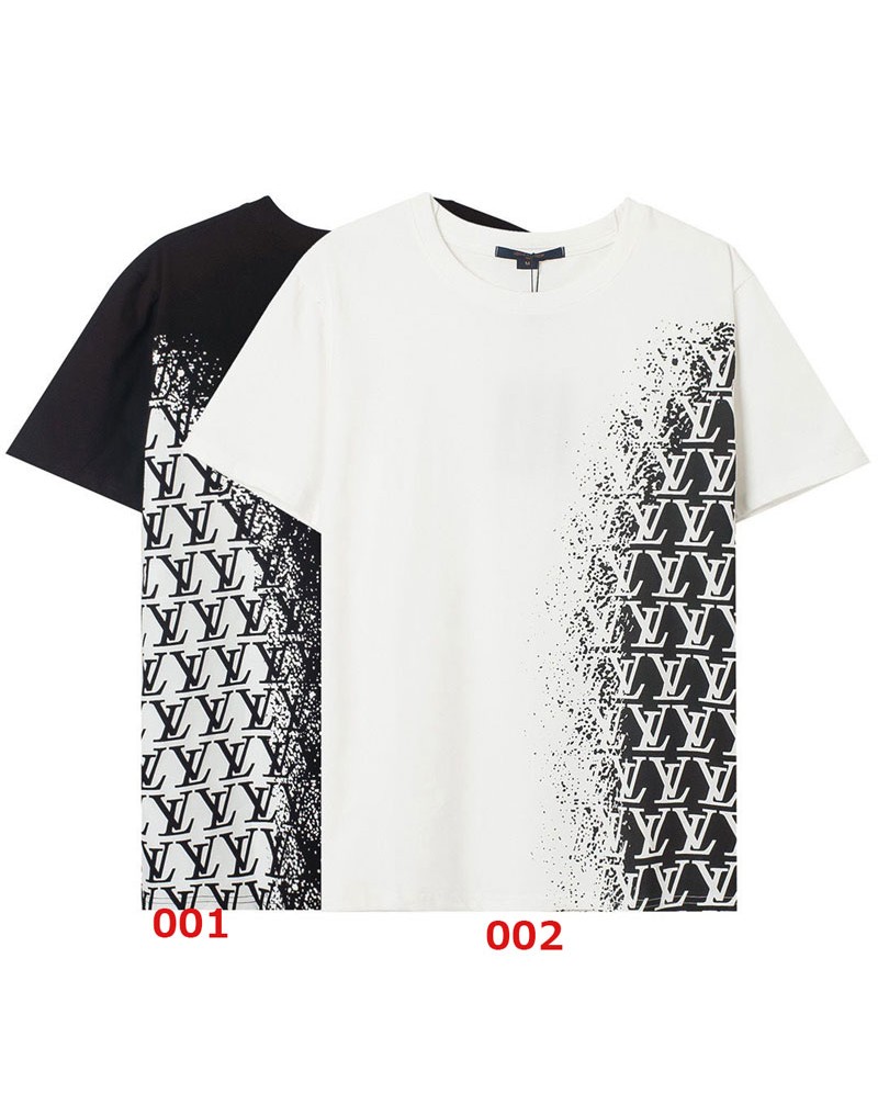 ヴィトン半袖tシャツお洒落人気コットントップスカジュアルファッション上着ペアお揃いソフト通気性よいティシャツ