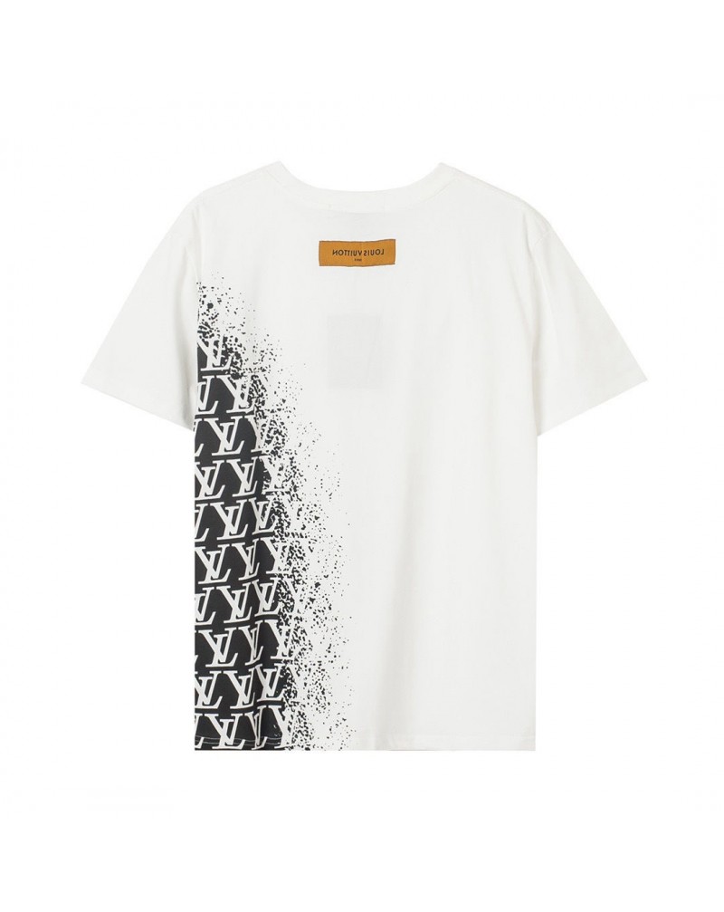 ヴィトン半袖tシャツお洒落人気コットントップスカジュアルファッション上着ペアお揃いソフト通気性よいティシャツ