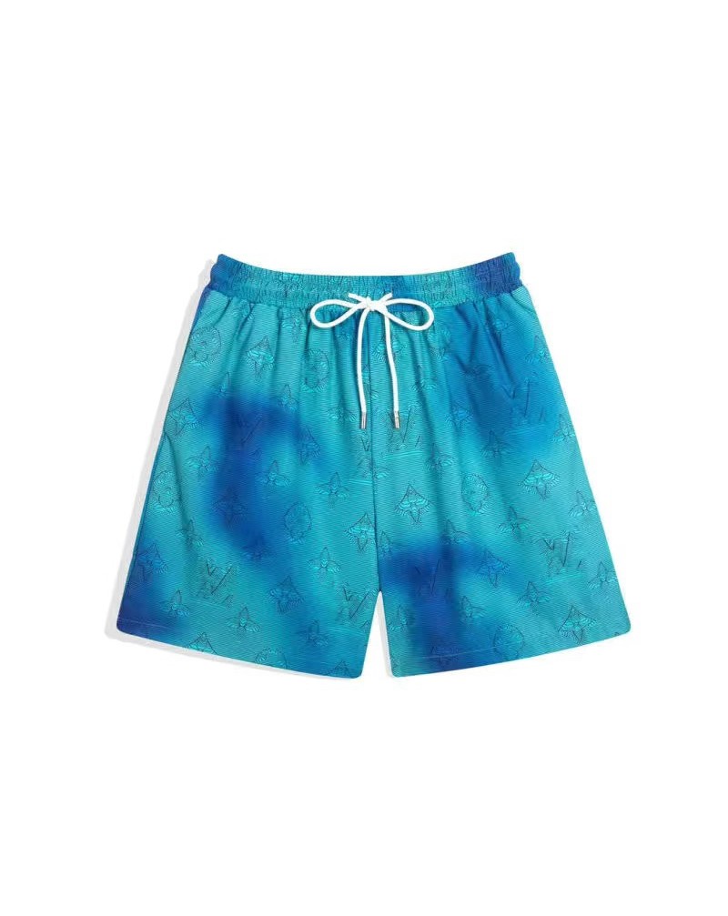 ヴィトンハーフパンツお洒落個性プリント付きハーフパンツカジュアル弾力性ウエストサイズ調節可能