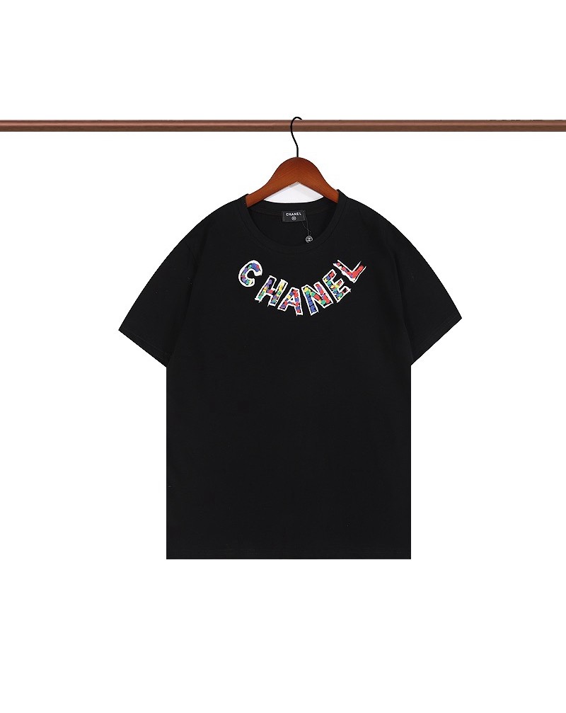 シャネル 半袖tシャツお洒落プリント付き小香風ティシャツコットン製ファッション大人気 シャネル 半袖tシャツお洒落プリント付き小香風ティシャツコットン製ファッション大人気