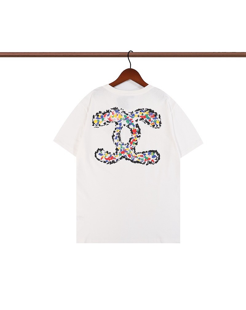 シャネル 半袖tシャツお洒落プリント付き小香風ティシャツコットン製ファッション大人気 シャネル 半袖tシャツお洒落プリント付き小香風ティシャツコットン製ファッション大人気