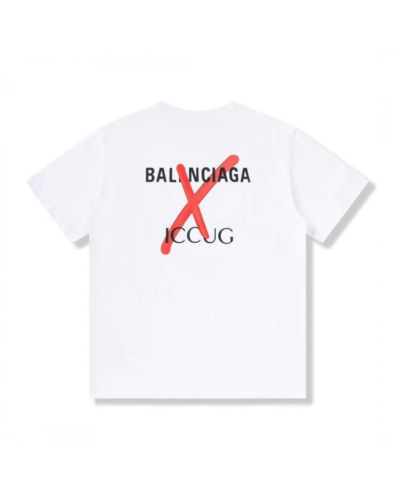 バレンシアガグッチコラボtシャツ半袖個性潮流人気ティシャツトップス男女向け精緻刺繍上着