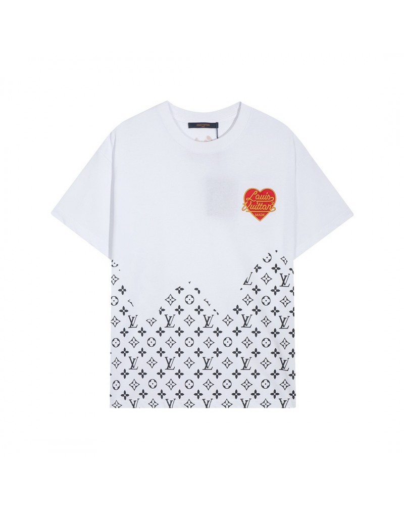 ヴィトン半袖tシャツお洒落高級精緻刺繍ティシャツトップスカジュアル人気ペアお揃い