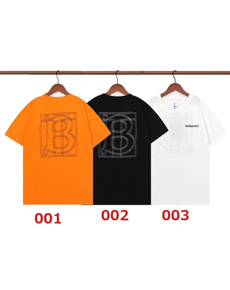 バーバリー 半袖tシャツファッション経典ティシャツトップスドリップ刺繍ロゴお洒落人気男女向け
