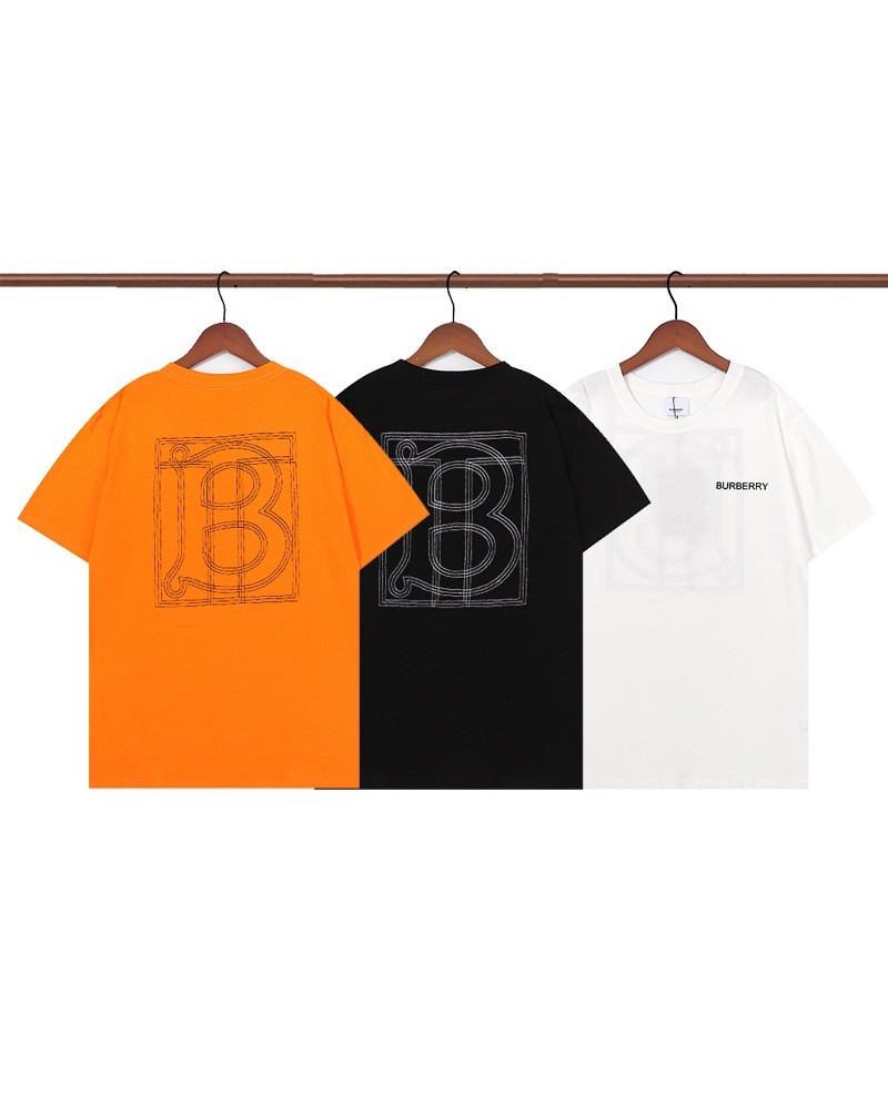 バーバリー 半袖tシャツファッション経典ティシャツトップスドリップ刺繍ロゴお洒落人気男女向け