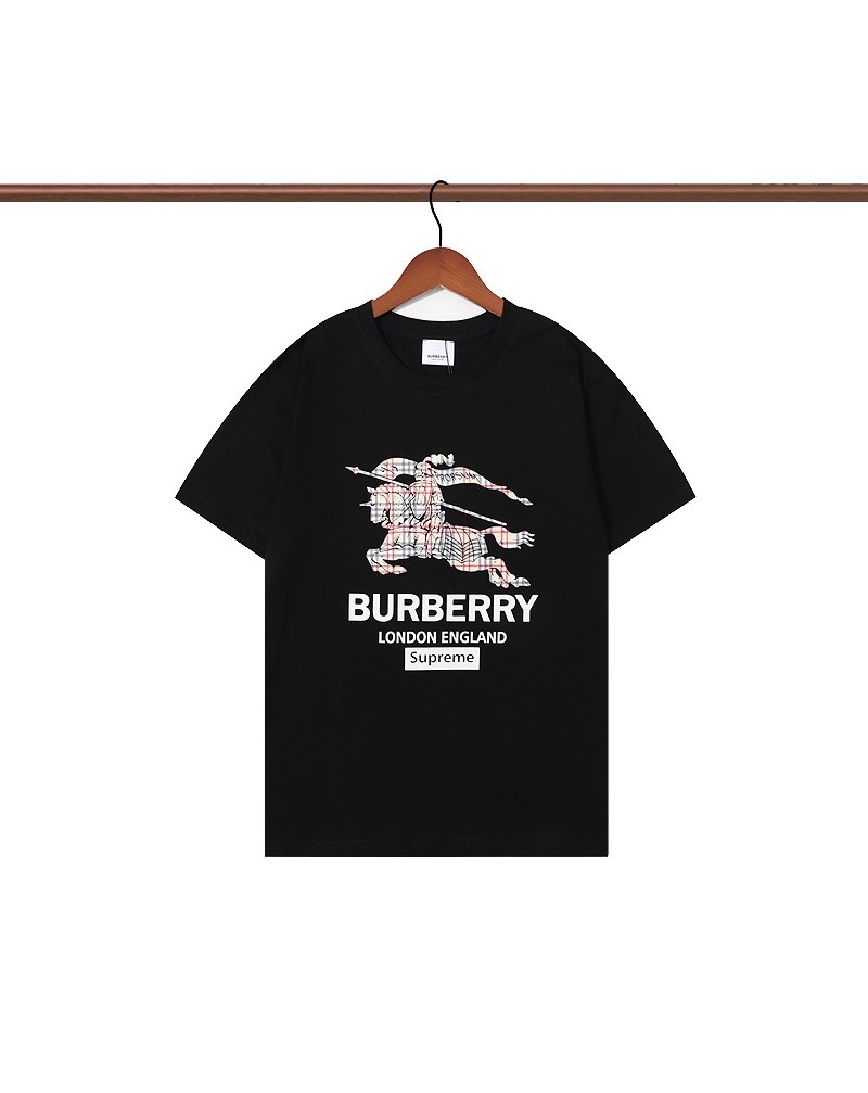 バーバリー半袖tシャツお洒落経典イギリス風ファッションティシャツトップスコットン製ソフト