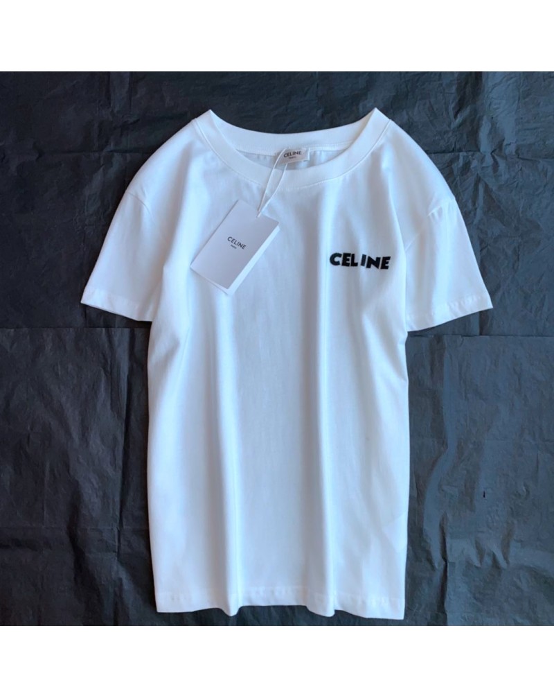 セリーヌ半袖tシャツお洒落高級簡潔トップスティシャツコットン通気性よい