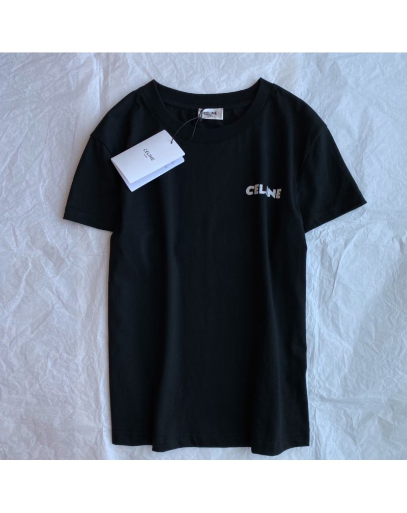 セリーヌ半袖tシャツお洒落高級簡潔トップスティシャツコットン通気性よい
