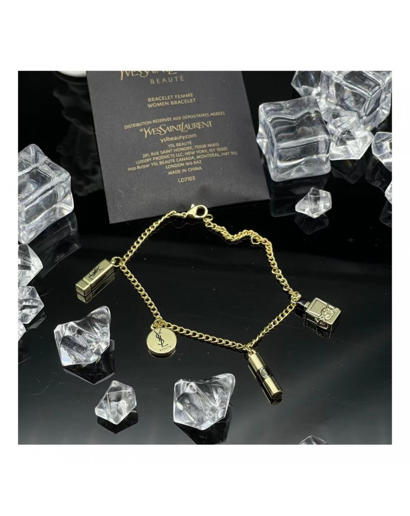 サンローランブレスレットお洒落経典口紅香水瓶モデルペンダント付きブレスレットファッション女性大人気