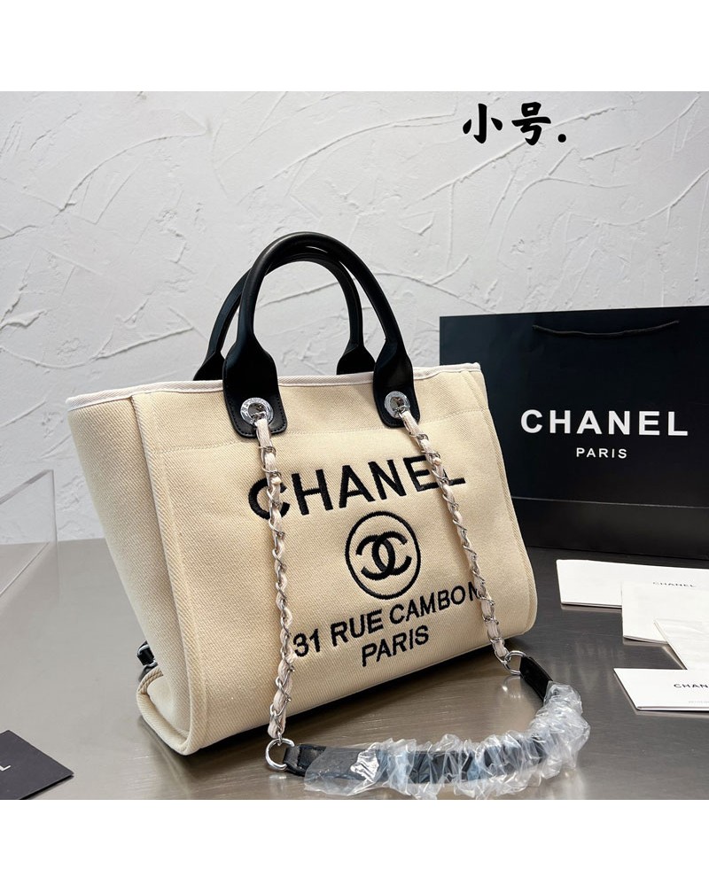 シャネルショピングバックお洒落キャンバス小香風ビーチバックショルダーバッグファッション人気チェーン肩紐付き